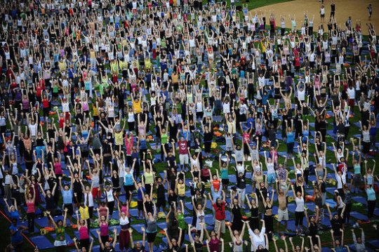 massive yoga gathering